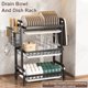 thumbnail image 2 of Soporte para Cubiertos Mostrador Estante Secar Platos 2/3 Niveles Casera, 2 of 9