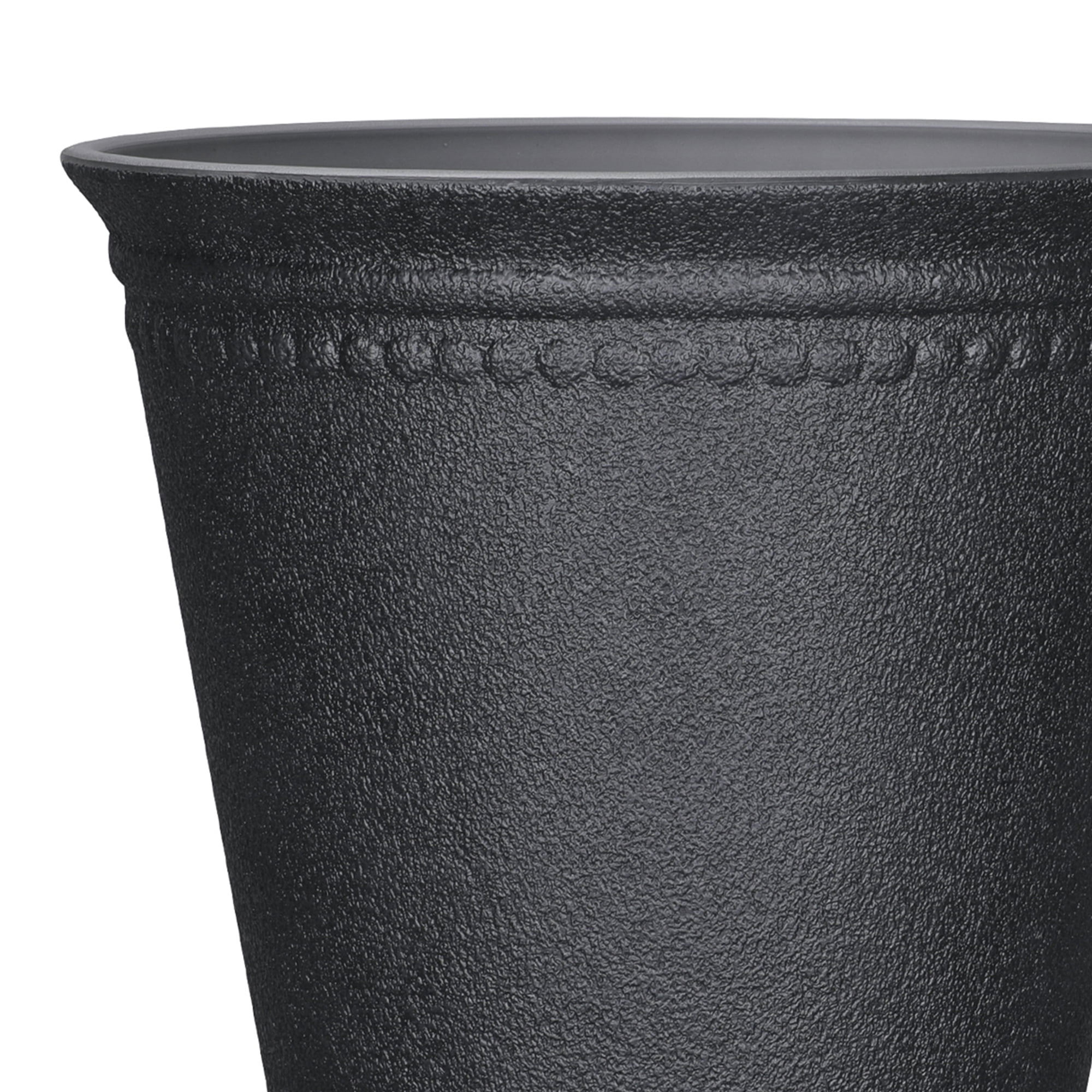 My Texas House 16.1" D × 20.1" H Asti Tall Black 100% Recycled Resin Tall Planter