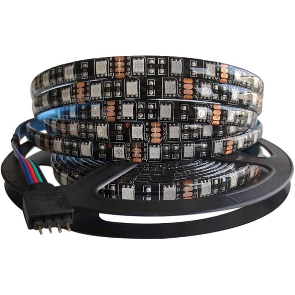 5M Black PCB 5050 RGB LED Strip Waterproof IP65 300 SMD Black PCB Board DC 12V Flexible Light