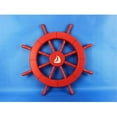 thumbnail image 1 of Handcrafted Model Ships New-Red-Only-SW-Sailboat-18 Red Ship Wheel With Sailboat 18 in. Decorative Accent, 1 of 1