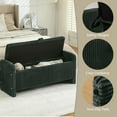 thumbnail image 3 of BOBOKY 44 Inch Corduroy Storage Ottoman Bench, Upholstered End of Bed Bench with Safety Hinge, Linear Storage Bench for Bedroom Living Room Entryway, Modern Footrest Seat,Green, 3 of 14
