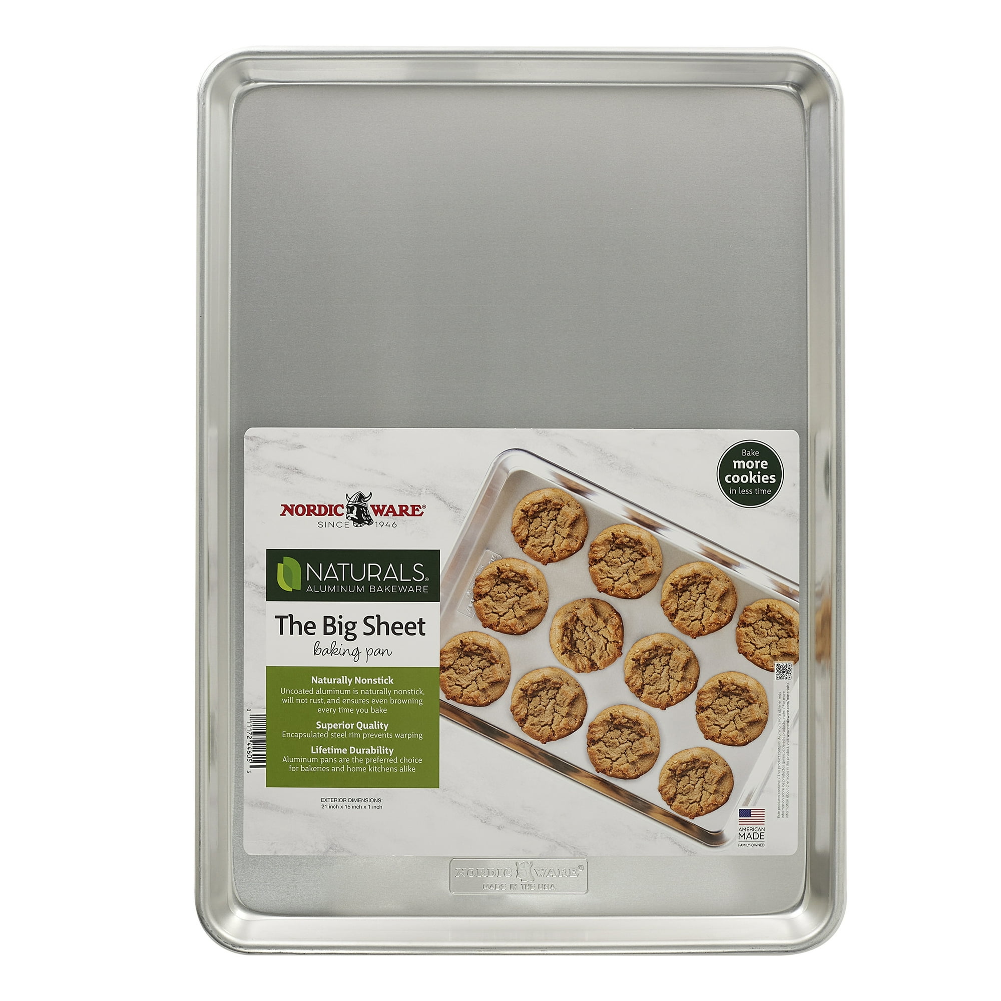 Nordic Ware Naturals 21" x 15" Aluminum Extra Large Rectangular Cookie & Baking Sheet Pan