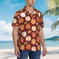 thumbnail image 3 of Fotbe Happy Thanksgiving Day Camisa Hawaiana para Hombre Unisex – Camisa Casual de Verano con Botones de Manga Corta de Algodón y Lino,X-Large, 3 of 7