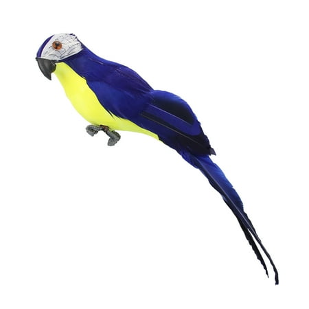 

JANGSLNG Simulation Parrot 3D Embedded Eyes Real Feather Creative Artificial Bird Figurine Garden Lawn Ornament for Shopwindow