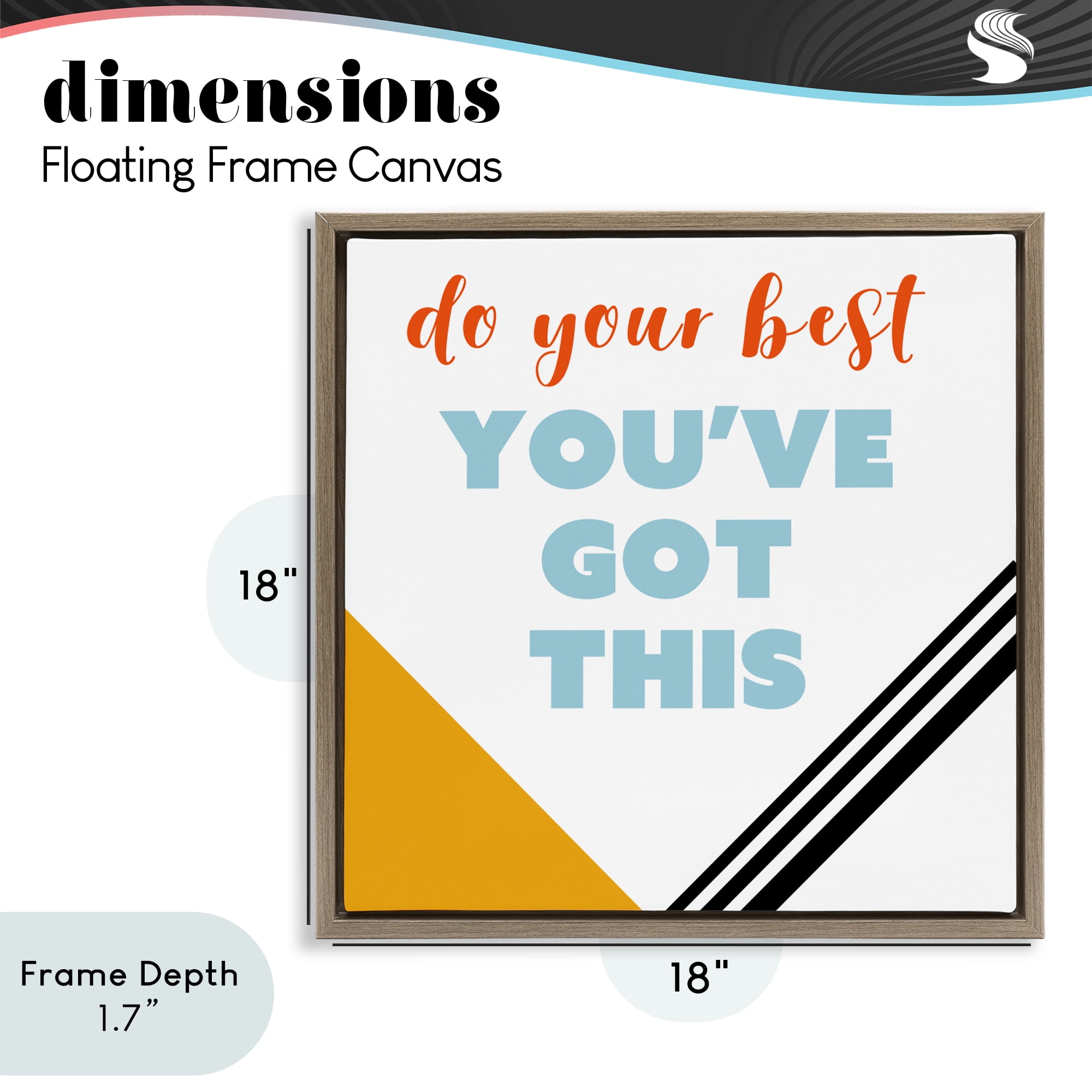 Stupell Industries Do Your Best You've Got This Brown Framed Floater Canvas Wall Art, design by Anna Quach