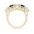 thumbnail image 2 of ANGARA IGI Certified Lab Grown 1.5 Ct Half Eternity Diamond & Sapphire Wedding Ring for Women in 14K Yellow Gold (Size-5.1mm|Color-F-G|Clarity-VS) | Anniversary Jewelry Gift for Women | Diamond Ring, 2 of 8