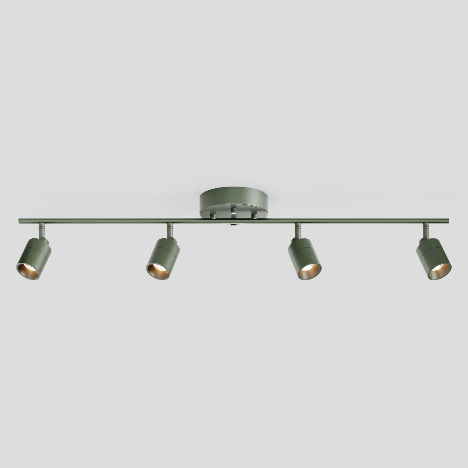 Shura Dark Olive 4-Light Track Light with Rotatable Heads, Integrated LED, 3000K, 3 ft.