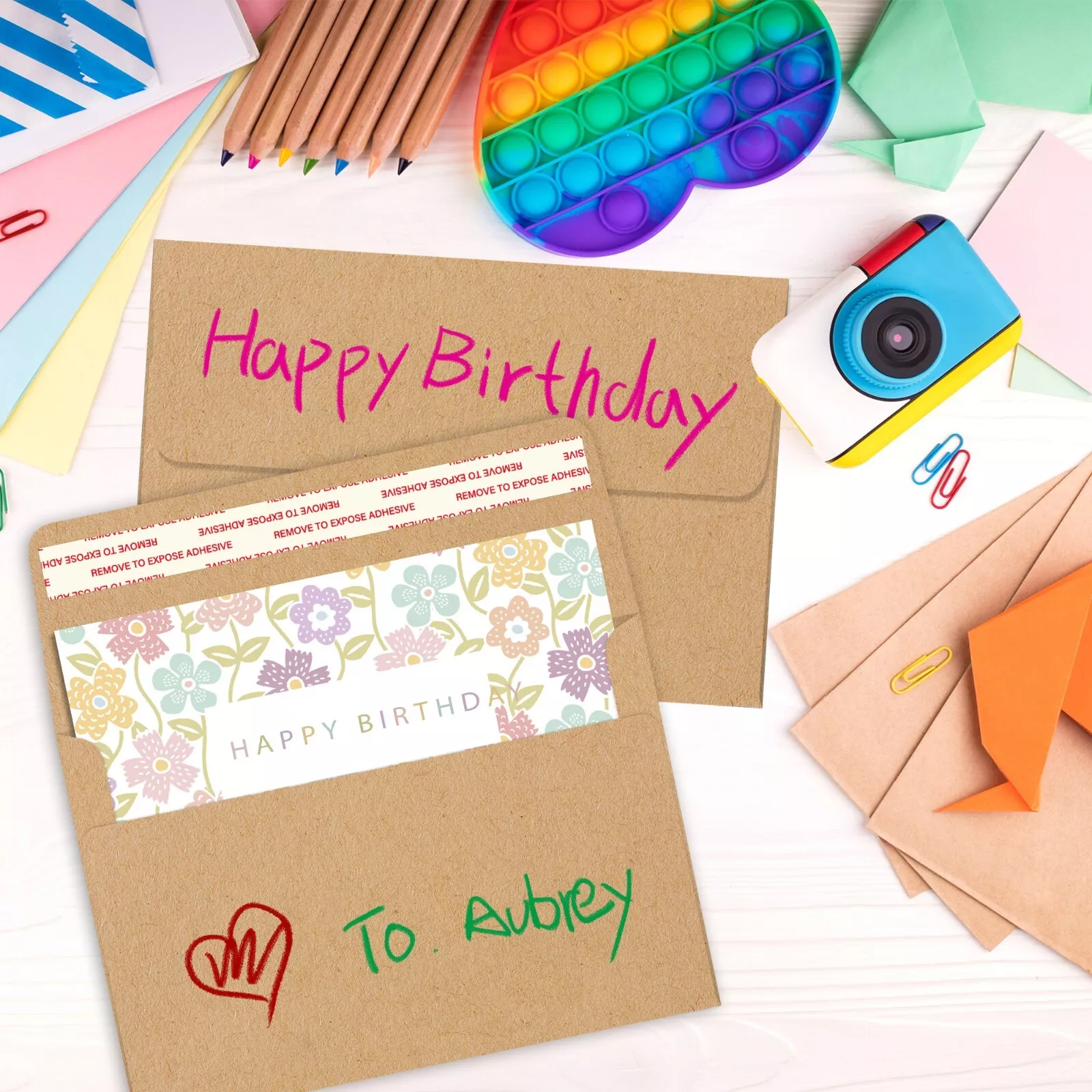 150 Pcs A4 Invitation Envelopes 4 1/4 x 6 1/4" Brown Kraft Paper Envelopes 4x6 for Wedding Card, Greeting Card, Photos