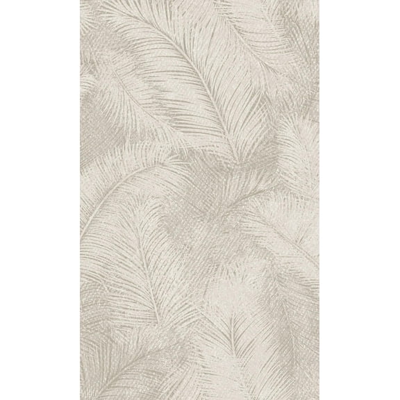 Beige Fine Feather Like Leaves Printed Non-Woven Non-Pasted Textured Wallpaper 57 Sq. Ft.