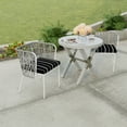 thumbnail image 4 of Jordan Manufacturing 17" x 19" Pursuit Shadow Black Stripe Rectangular Outdoor Chair Pad Seat Cushion with Ties (2 Pack), 4 of 15