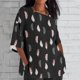 thumbnail image 1 of Fiudx Ofertas Relámpago Blusa Holgada Estampada con Manga 3/4, Informal, a La Moda, para Mujer, 1 of 5