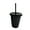 Black, variant on Farfi Christmas Straw Cup Festive Reusable PP Solid Color Drinking Tumbler with Lid for Home (Black,S)