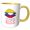 Yellow/White, variant on 3drose, Woman Lips, Flag. Colombian Kiss. Elegant Patriotic, Travel Gift, 15oz Two-tone Blue Mug