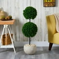 thumbnail image 4 of 45” Boxwood Double Ball Artificial Topiary Tree in Sand Colored Planter (Indoor/Outdoor) by Nearly Natural, 4 of 4