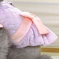 thumbnail image 5 of vnanda Warm Pet Outfit Pet Dress Autumn Winter D-shaped Ring Quilted Sequins Sweet Bowknot Flying Sleeves Two-legged Small Medium Dog Puppy Cat Outfit, 5 of 8
