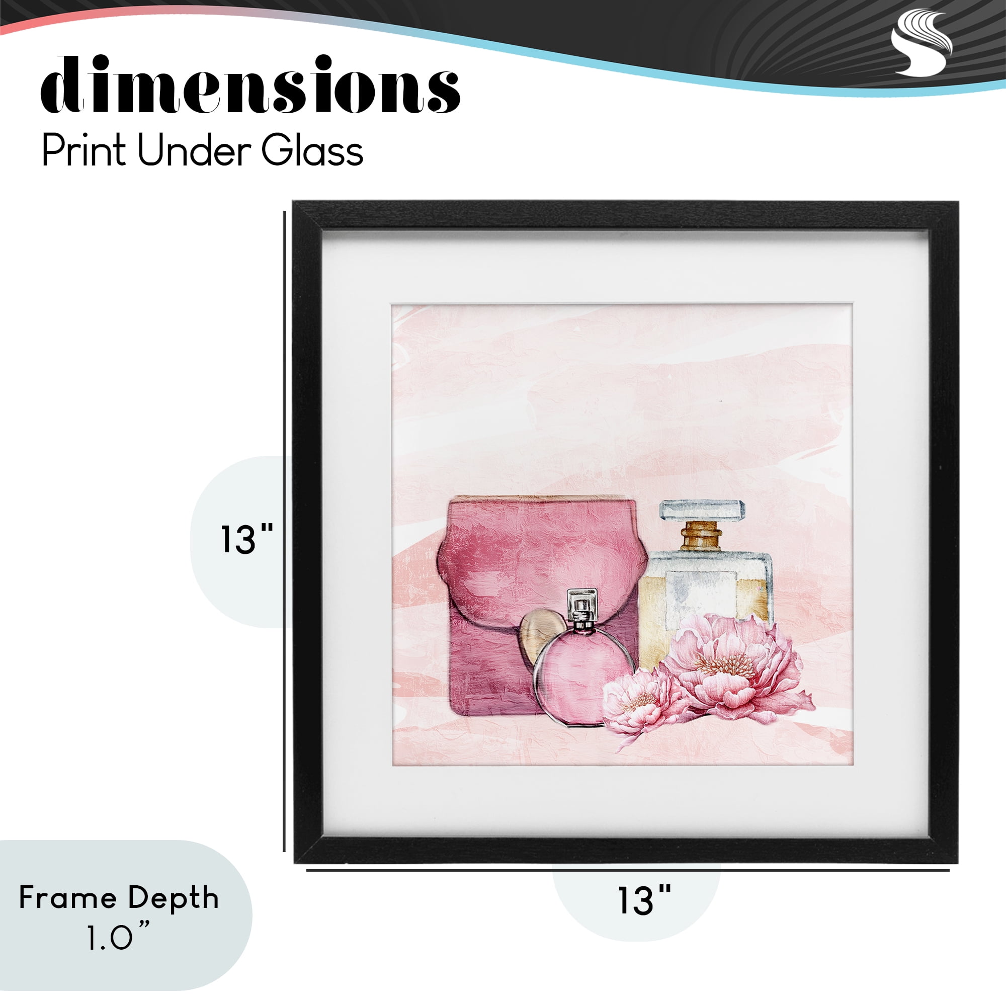 Stupell Industries Blush Glam Time Collection Black Framed Print Under Glass, design by Kim Allen