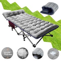 Lilypelle 75" Folding Camping Cots for Adult Rollaway Bed Cot Oxford Strong Heavy Duty Wide Sleeping Bed for Camp Office Use