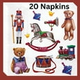 thumbnail image 2 of Keep Unique Christmas Decorative Paper Napkins, Vintage Toys Design, White Napkins, 20 Count, 2 of 6