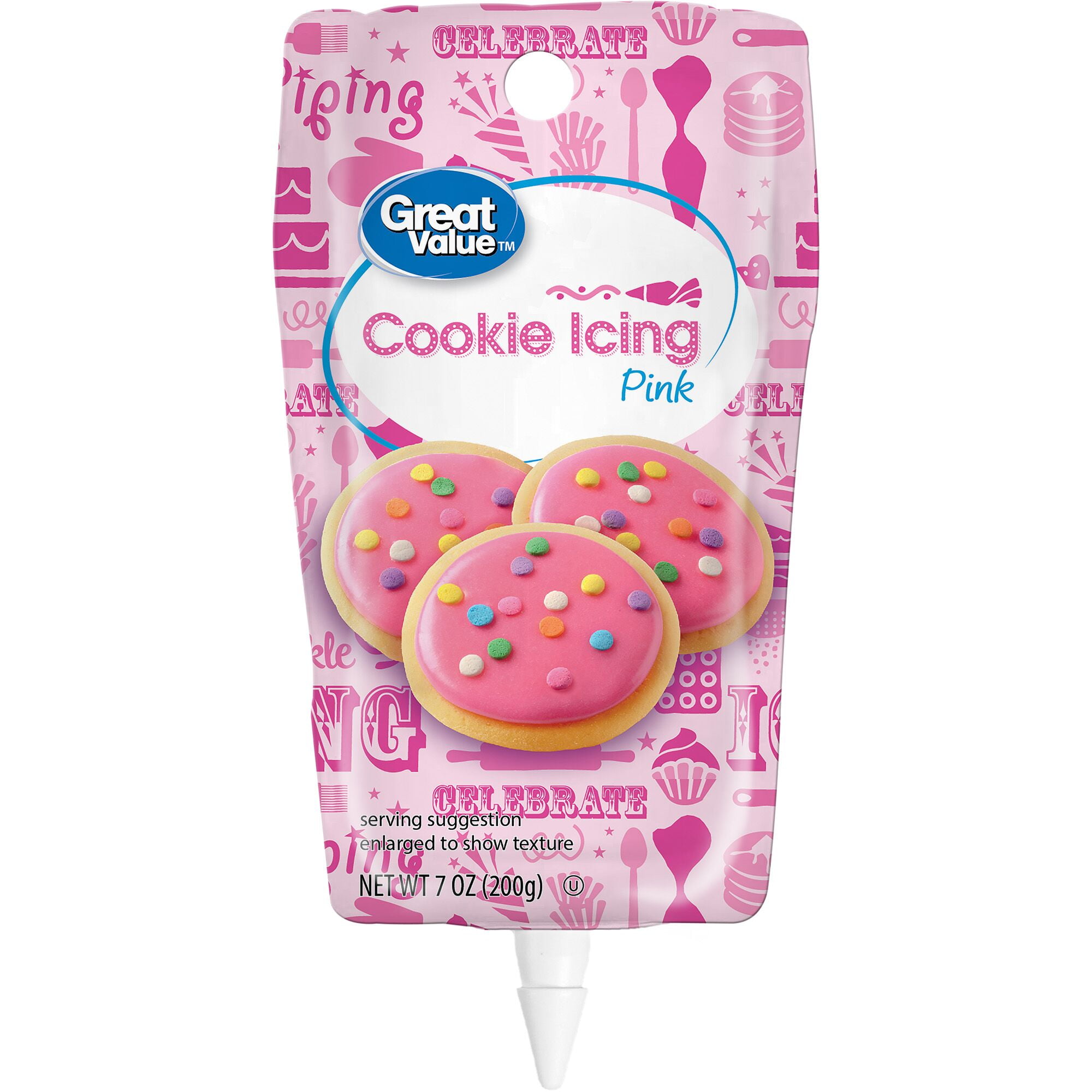 Great Value Cookie Icing, Pink, 7 oz