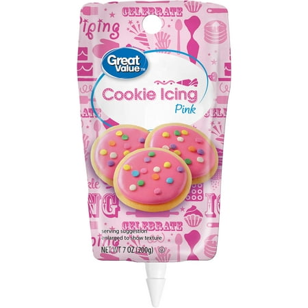 (2 Pack) Great Value Cookie Icing, Pink, 7 oz