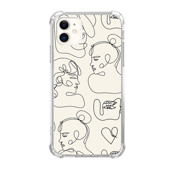 Abstract Face Case Compatible with iPhone 11,Unique Art Design TPU Bumper Cover Case