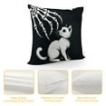thumbnail image 4 of PHYHOO Gift， Skull Hand and Gray Cat Throw Pillow Covers Hallowmas Farmhouse Outdoor Room Throw Pillowcase Short Plush Sofa Couch Decorative Cushion Case, 4 of 5
