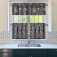 thumbnail image 3 of Pioneer Kitchen Curtains and Valance Set 24 Inch Tier Rose Flower Curtains Small Drapes for Cafe Living Room Bathroom Farmhouse 3 Pieces Set Rod Pocket, 3 of 6