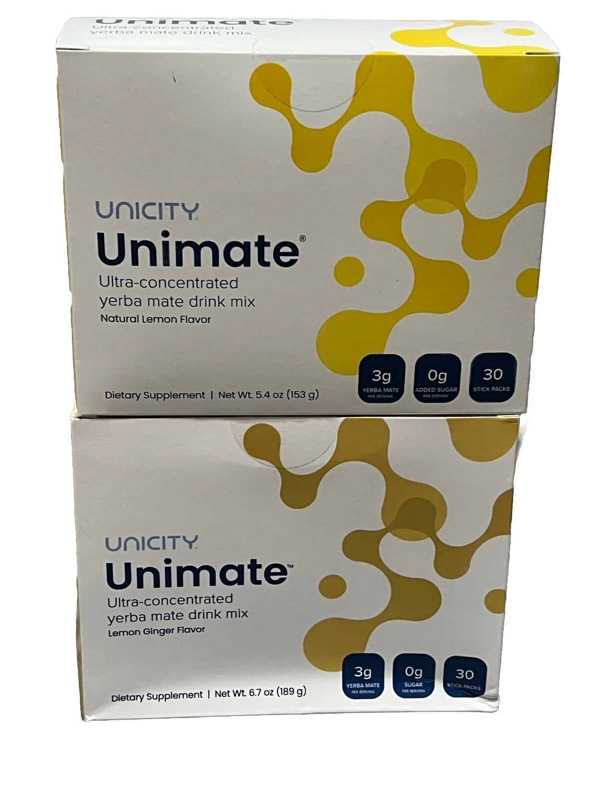 Unicity Balance Energy Bundle – Lemon + Ginger (2 Boxes, 30 Packets Each) | Fiber Drink Mix, Single-Serving Packets
