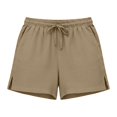 thumbnail image 4 of TinyBloomm Metallic Shorts for Women Casual Shorts For With Side Slit Breathable Everyday Summer Bottoms Relaxed Fit For Comfort And Easy Styling, Size XL, 4 of 4