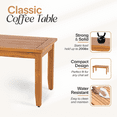 thumbnail image 4 of Soria Acacia Wood Patio Outdoor Loveseat Set with Cushion, Wood Coffee Table, Cream, 4 of 7