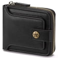 thumbnail image 2 of LOUEBICA Leather Men's Wallet with Zipper Vintage RFID Blocking Large Capacity Wallet for Men with 10 Credit Card Slots and 1 ID Window, 2 of 8