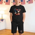 thumbnail image 5 of Boys Girls 2 Piece Cotton T-Shirt and Shorts Summer Outfit Set, Kids Casual Clothing Black, Size 7T, 5 of 9