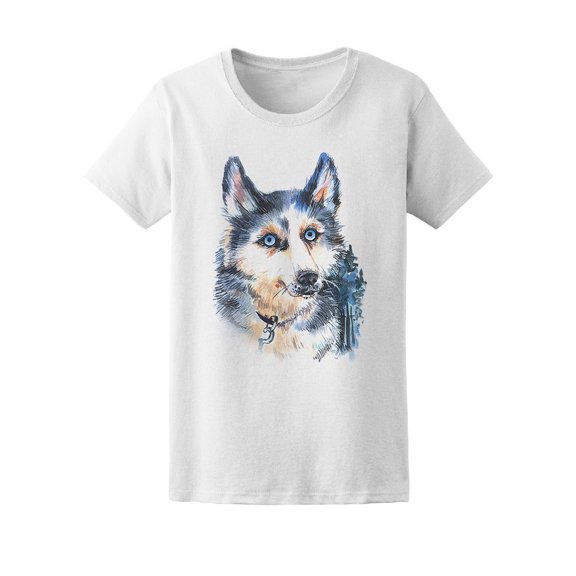 Watercolor Husky Portrait Tee Men's -Image by Shutterstock