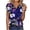 #0336-Navy, variant on Uootdi Womens Tops V Neck Abstract Color Block Print Short Sleeve Top Soft Stretchy Blouse Casual Daily Shirt Gift