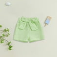 thumbnail image 2 of Sopiago Toddler Baby Girl Shorts Gingham Plaid Shorts Summer Casual Elastic Waist Shorts Pants Bottoms for Toddler Baby (Light Green,9-12 Months), 2 of 6