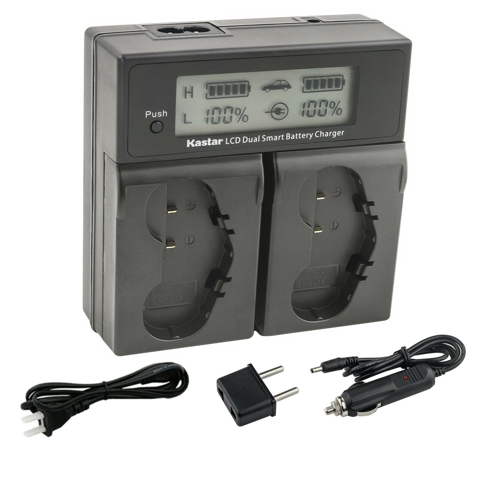 Kastar AC LCD Dual Fast Charger Compatible with Nikon EN-EL18 EN-EL18a EN-EL18b EN-EL18c EN-EL18d MH-26 MH-26a MH-26b Nikon D4 D4S D5 D6 D6S Nikon Z 9 Mirrorless Digital Camera