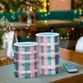 thumbnail image 3 of Yayeee Flameless Candles with Remote Flickering Battery Operated Multi Color Changing, Red Teal Stripes, 3 of 7