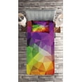thumbnail image 2 of Ambesonne Colorful Quilted Coverlet 2 Pcs, Geometry Shape Polygon, Twin Size, Multicolor, 2 of 2