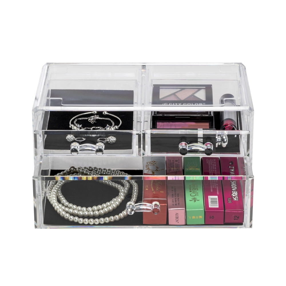 Acrylic Jewelry & Cosmetic Storage Display Box with 3 Drawers/Cosmetic Organizer