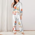 thumbnail image 2 of Picia Summer Gnome Pattern Women’s Long-Sleeve Sleepwear Set - Soft 2-Piece Loungewear with Pockets, Comfy PJs for Relaxing Nights-Small, 2 of 7