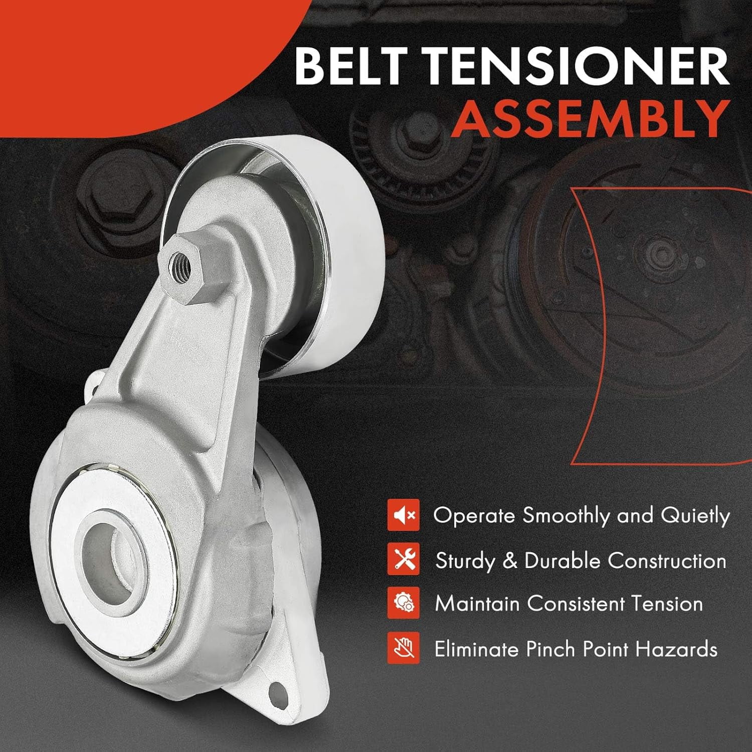 A-Premium Automatic Belt Tensioner Assembly with Pulley Compatible with Honda Fit Hatchback 2009 2010 2011 2012 2013 L4 1.5L
