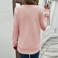 thumbnail image 3 of dGslk Womens Long Sleeve Knit Pullover Sweater Casual Loose Fit Crew Neck Soft Lightweight Top for Ladies Autumn Winter Pink XL, 3 of 3