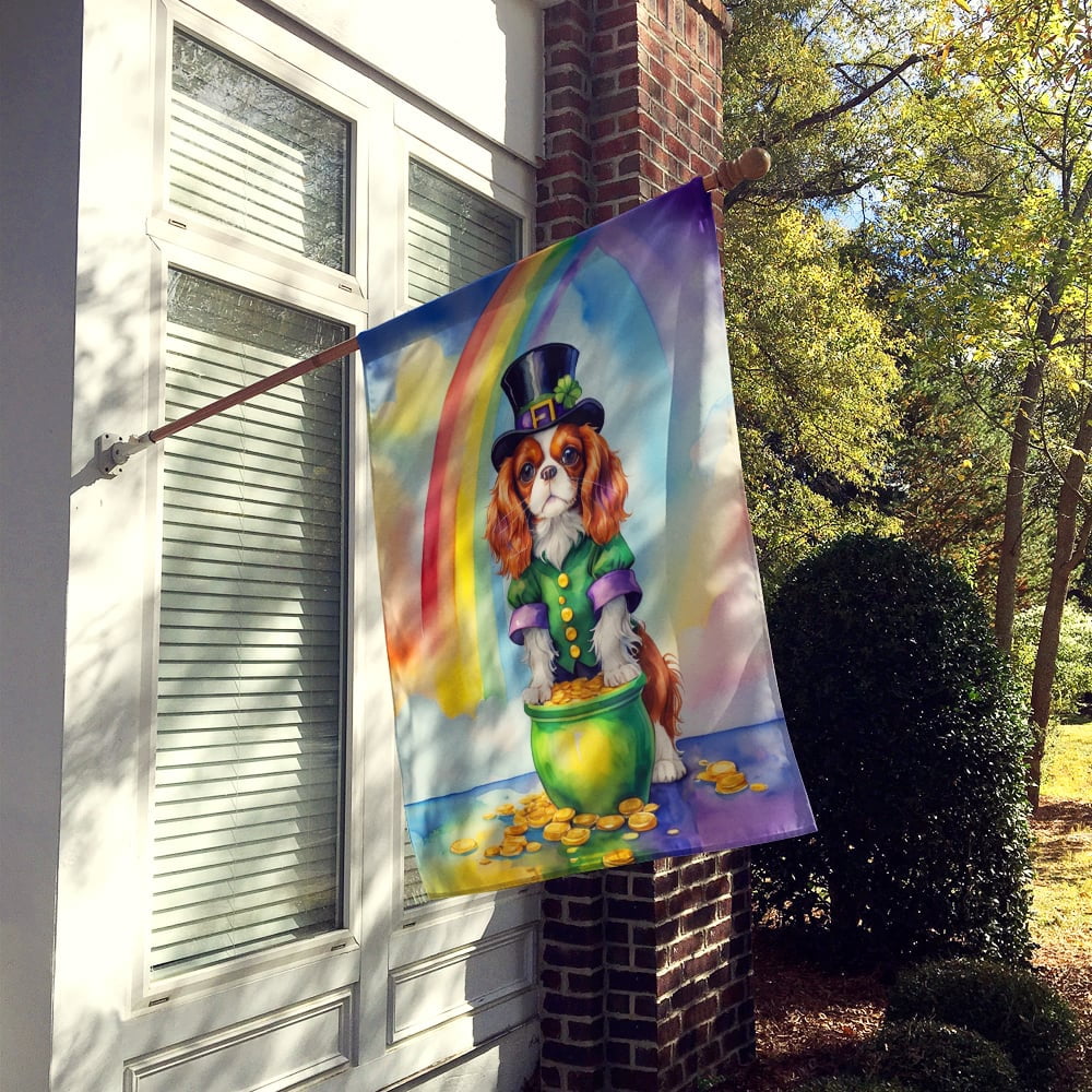 Cavalier Spaniel St Patrick's Day House Flag 28 in x 40 in