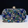 thumbnail image 5 of Womens Evening Clutch Purse Handbag Heavy Beaded Embroidered Evening Bag with Rhinestones,Black, 5 of 16