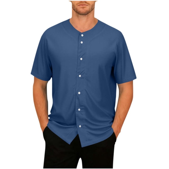 RXMEKW Cardigan for Men, V-Neck Short Sleeve Button Front Oversized Fit, Breathable Polyester Fabric for Sports and Casual Wear