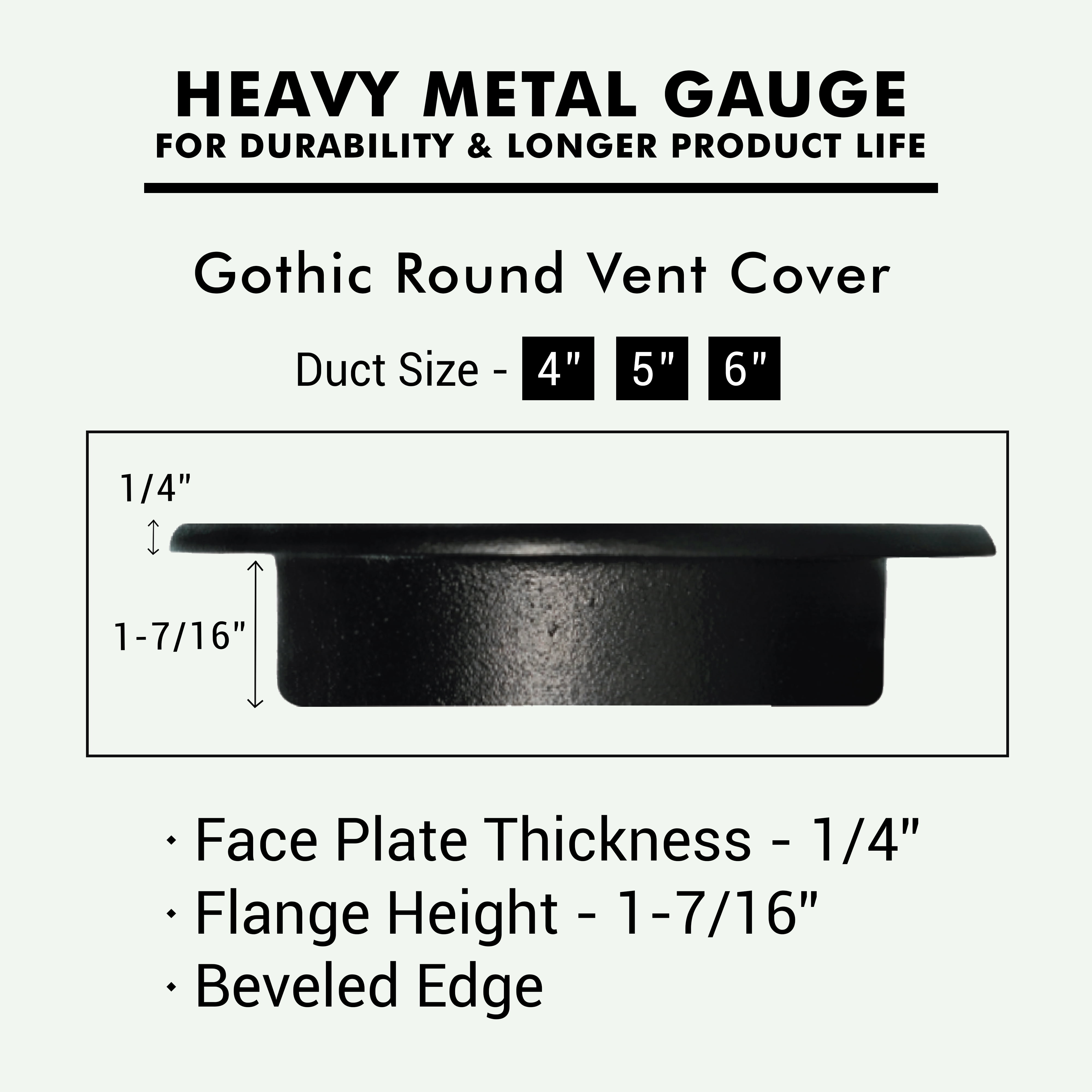 Spooky Gothic Round Vent cover 4" Duct Opening (Overall 5-1/2") Spider Web Design Solid Cast Aluminium Register