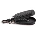 thumbnail image 3 of GFDYREE Universal Remote Key Fob Cover, Car Key Case/Protector, Genuine Leather Car Smart Keychain Holder Metal Hook and Keyring Zipper Bag - Black Plaid, 3 of 6