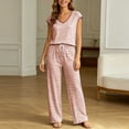 thumbnail image 2 of Fewfanhot Women Pajama Sets Summer Vacation Outfits Cap Sleeve Tops Lounge Matching Sets Clothing Beach Fashion Clothes, 2 of 6