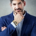 thumbnail image 2 of Hearth & Gear Business Quartz Watch For Men Metallic Craftsmanship High Tech Transparent Dial Sapphire Like Skeleton Design Modern Function Quartz Watch with Alarm Men Water Proof Ceramic Watch Women, 2 of 4