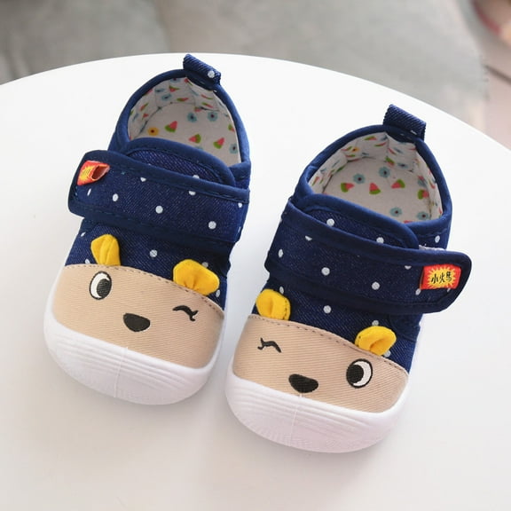 CAICJ98 Toddler Shoes Boys Cartoon Baby Squeaky Sole Girls Shoes -slip Infant Kids Soft Baby Shoes Girls Size 11 Shoes,Dark Blue